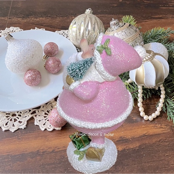 Pink Santa Bobble Head for your tier trays - Picture 3 of 4